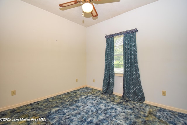 405 4th St, Tallassee, AL 36078 - carpeted spare room featuring ceiling fan and baseboards