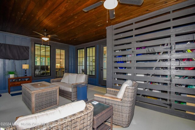 250 Old Jay Rd, Eclectic, AL 36024 - view of patio with a ceiling fan and an outdoor living space