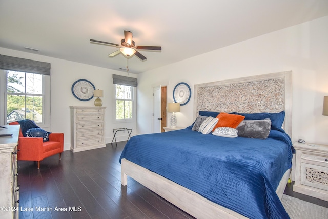 250 Old Jay Rd, Eclectic, AL 36024 - bedroom featuring wood finished floors and a ceiling fan