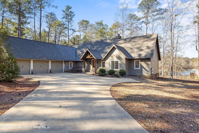 single story home with a garage