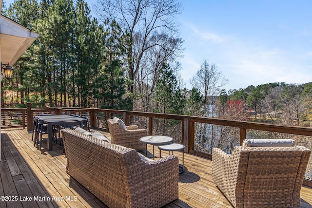 deck with an outdoor hangout area