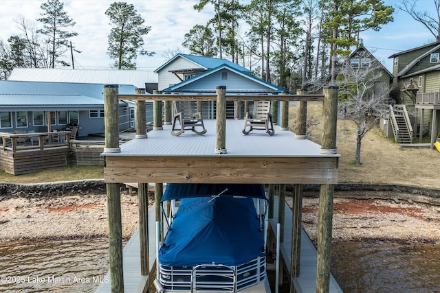 view of dock with a deck