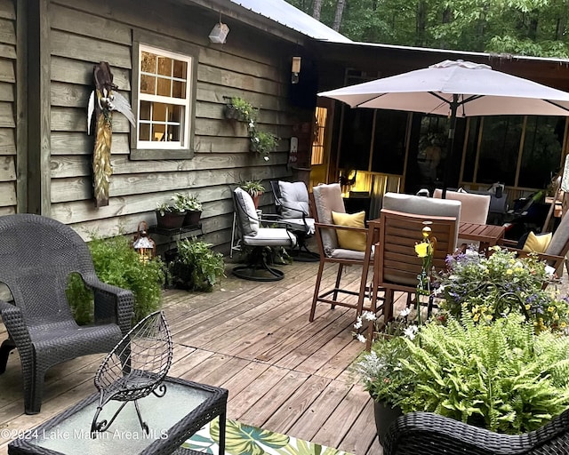 view of wooden deck