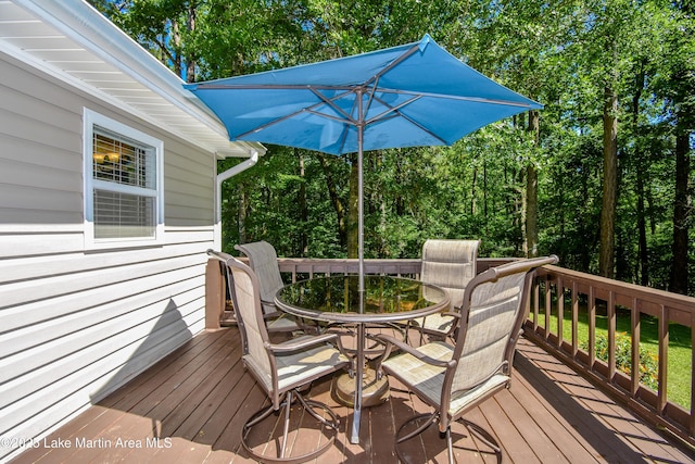 838 Bama Park Rd, Dadeville, AL 36853 - wooden terrace featuring outdoor dining space