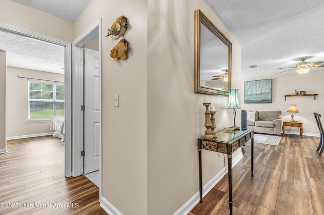 741 Lakeview Rdg, Dadeville, AL 36853 - hallway featuring a textured ceiling and wood finished floors