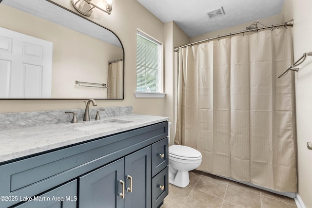741 Lakeview Rdg, Dadeville, AL 36853 - bathroom featuring vanity, tile patterned flooring, and a shower with curtain