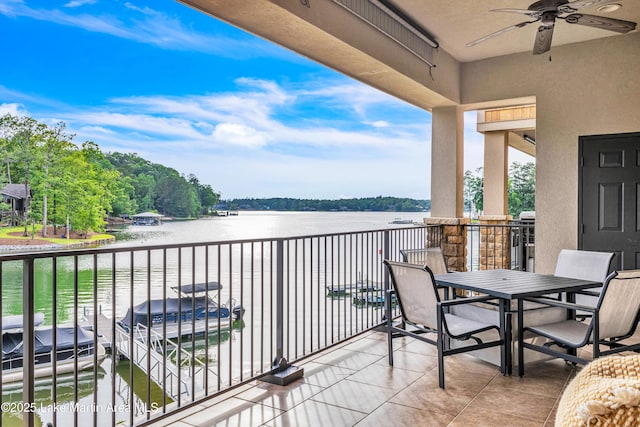 64 Stoneview Summit Ct Unit 5206, Dadeville, AL 36853 - balcony with a water view and a ceiling fan