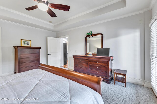 64 Stoneview Summit Ct Unit 5206, Dadeville, AL 36853 - bedroom with a raised ceiling, crown molding, carpet flooring, and ceiling fan