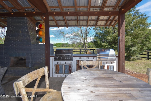 view of patio / terrace with grilling area and exterior kitchen