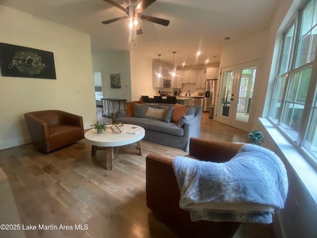 130 Martin Ridge Trce, Tallassee, AL 36078 - living room featuring light wood finished floors and ceiling fan