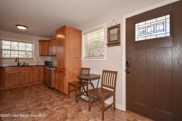 kitchen with sink and backsplash