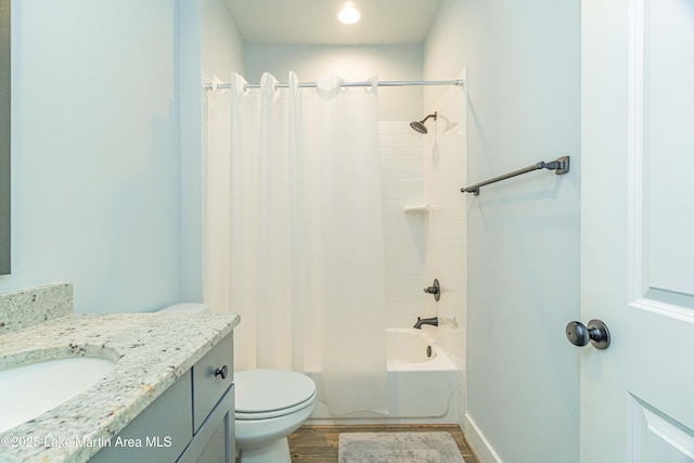 153 Whisper Trce, Tallassee, AL 36078 - full bath with vanity, shower / bathtub combination with curtain, and wood finished floors