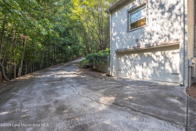 view of home's exterior with a garage