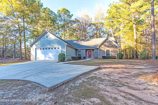 view of front of house with a garage