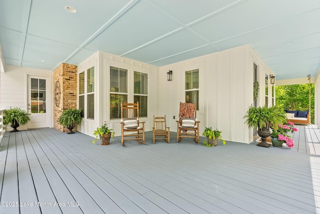 deck featuring covered porch