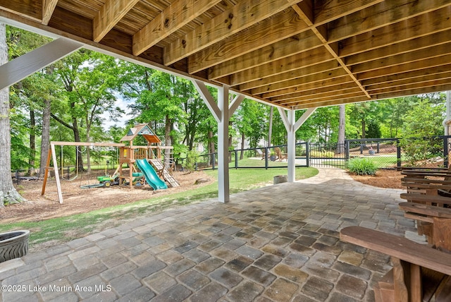 view of patio / terrace with a playground