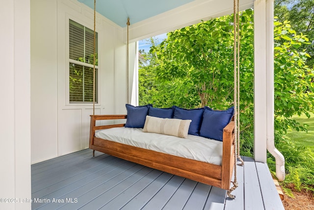 deck featuring a porch