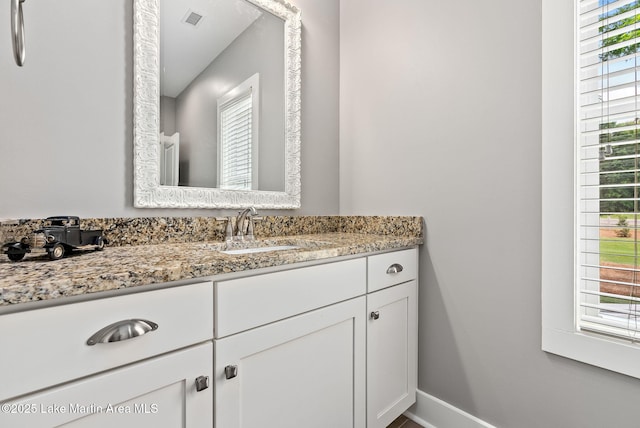 bathroom featuring vanity and a healthy amount of sunlight