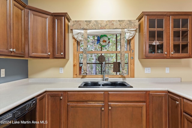 kitchen with sink and black dishwasher