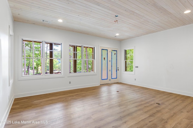 74 Cedar Rdg, Alexander City, AL 35010 - spare room with light wood-style floors, wooden ceiling, baseboards, and recessed lighting