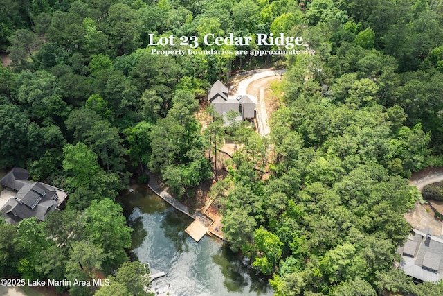 74 Cedar Rdg, Alexander City, AL 35010 - aerial view of property and surrounding area with a large body of water and a forest