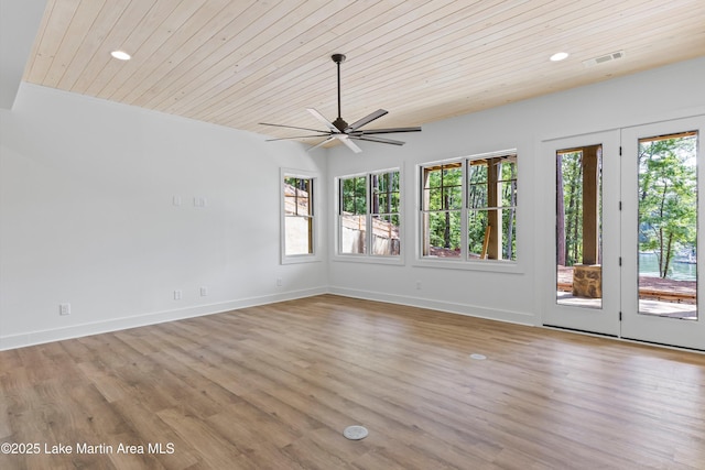 74 Cedar Rdg, Alexander City, AL 35010 - spare room featuring wood ceiling, a ceiling fan, light wood-type flooring, and recessed lighting