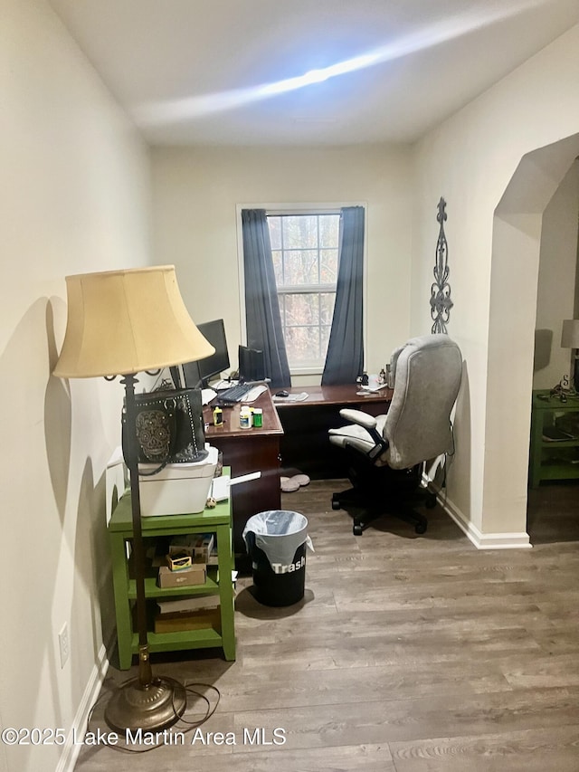 sitting room featuring hardwood / wood-style flooring