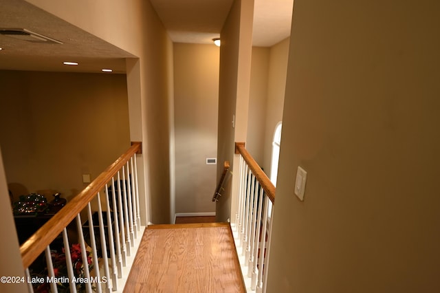 hallway featuring light wood-type flooring