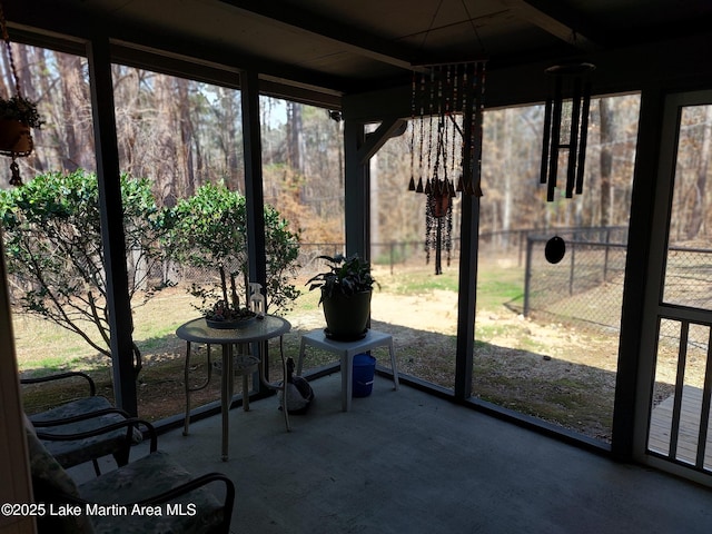 view of unfurnished sunroom