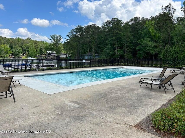 view of swimming pool featuring a patio