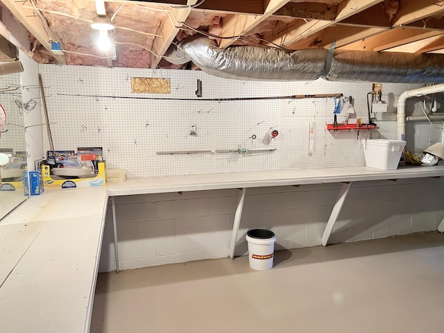 1370 County Road 759, Clanton, AL 35045 - unfinished basement with a workshop area and concrete block wall