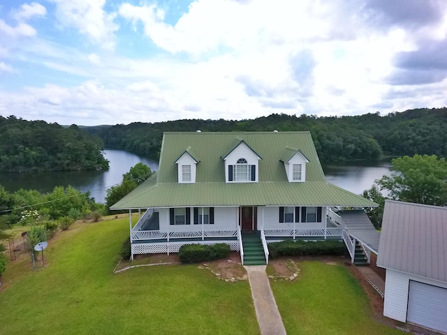 1370 County Road 759, Clanton, AL 35045 - view of front of home with a forest view, a water view, and covered porch