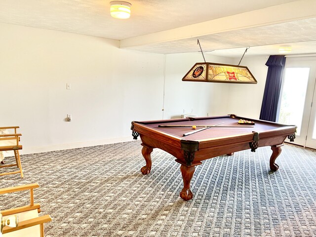 1370 County Road 759, Clanton, AL 35045 - playroom with carpet floors, pool table, and beamed ceiling
