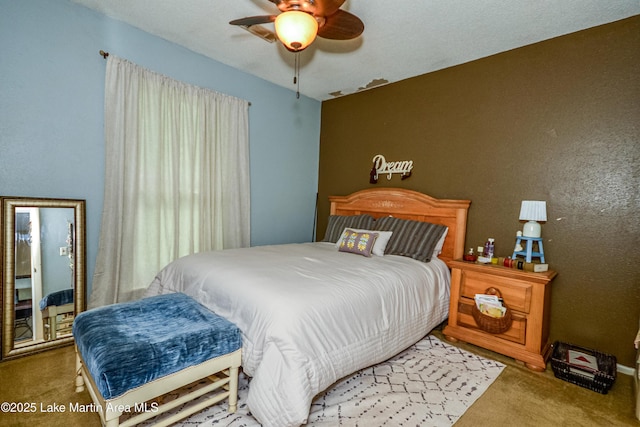 3464 Dobbs Rd, Alexander City, AL 35010 - bedroom featuring carpet flooring and a ceiling fan