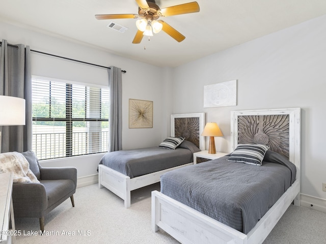 64 Stoneview Summit Ct Unit 5301, Dadeville, AL 36853 - bedroom featuring visible vents, baseboards, ceiling fan, and light carpet