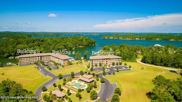 64 Stoneview Summit Ct Unit 5301, Dadeville, AL 36853 - aerial view with a water view and a forest view