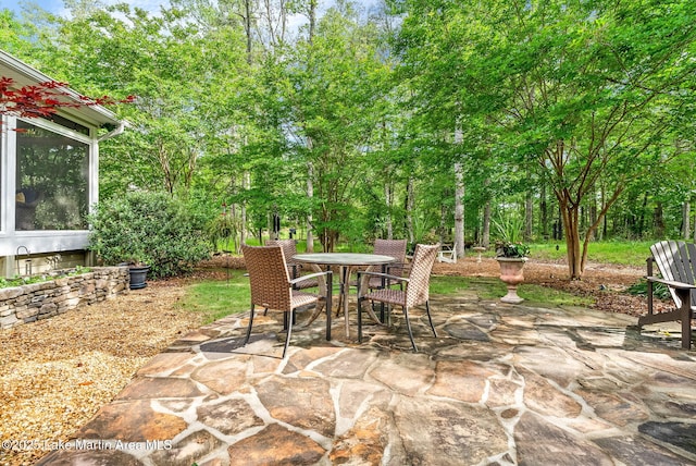 3408 Quail Cv, Opelika, AL 36801 - view of patio / terrace featuring outdoor dining space and view of scattered trees