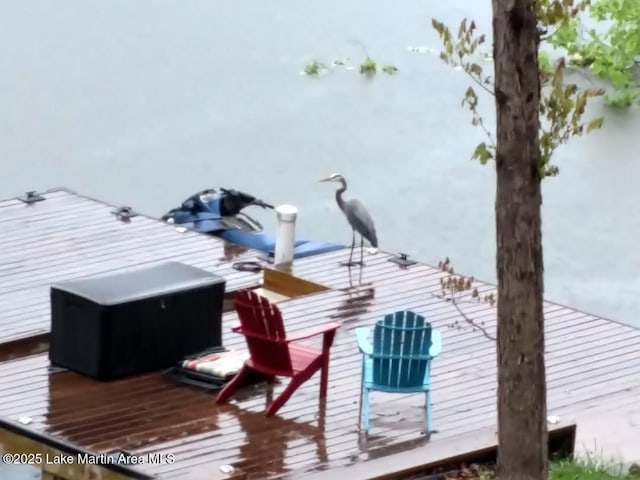 view of dock with a deck