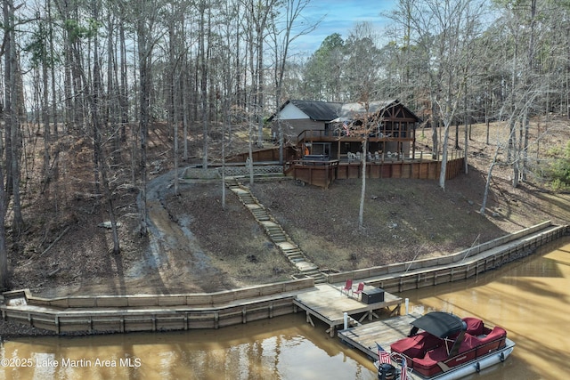57 Lakeview Pt, Alexander City, AL 35010 - back of property featuring a deck with water view and view of scattered trees