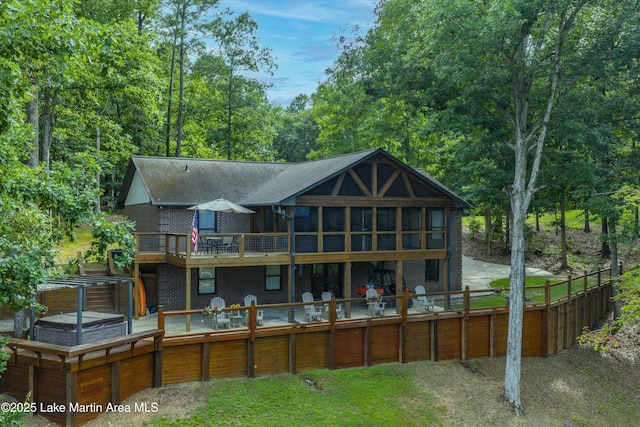 57 Lakeview Pt, Alexander City, AL 35010 - rear view of property with a wooden deck