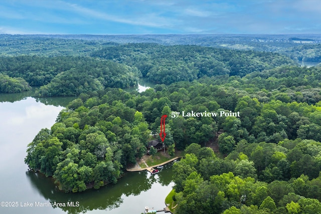 57 Lakeview Pt, Alexander City, AL 35010 - drone / aerial view of a forest and a nearby body of water