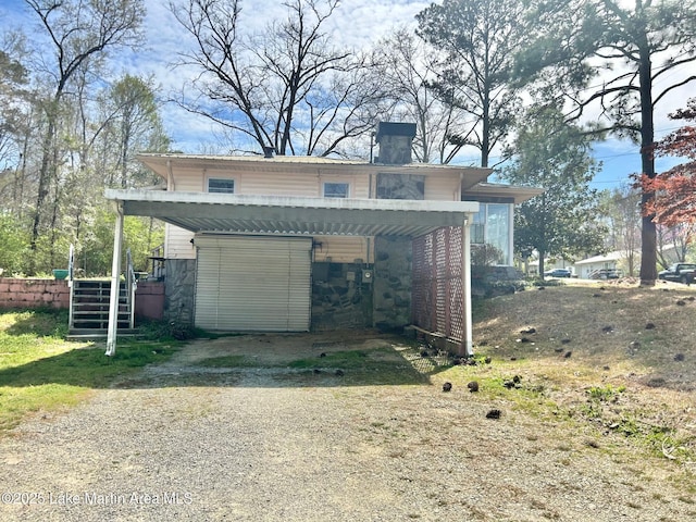 view of garage