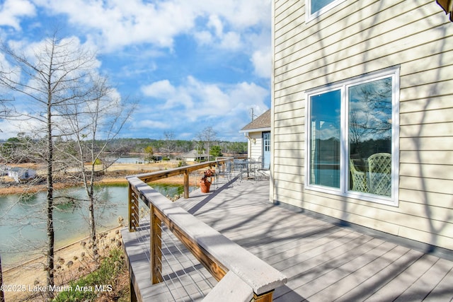127 Ridge Crest Dr, Jacksons Gap, AL 36861 - deck with a water view and outdoor dining space