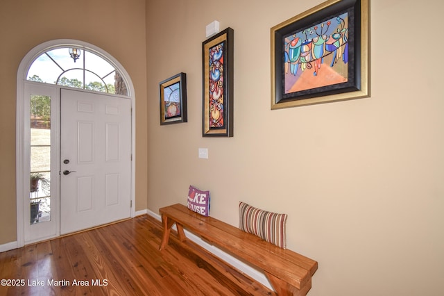 foyer featuring hardwood / wood-style floors