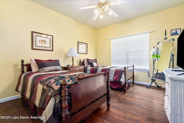 876 Ridge Rd, Dadeville, AL 36853 - bedroom featuring wood finished floors and ceiling fan
