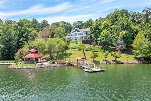 876 Ridge Rd, Dadeville, AL 36853 - dock with a gazebo and a water view