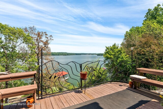 876 Ridge Rd, Dadeville, AL 36853 - wooden terrace with a water view