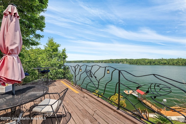 876 Ridge Rd, Dadeville, AL 36853 - wooden deck with a water view