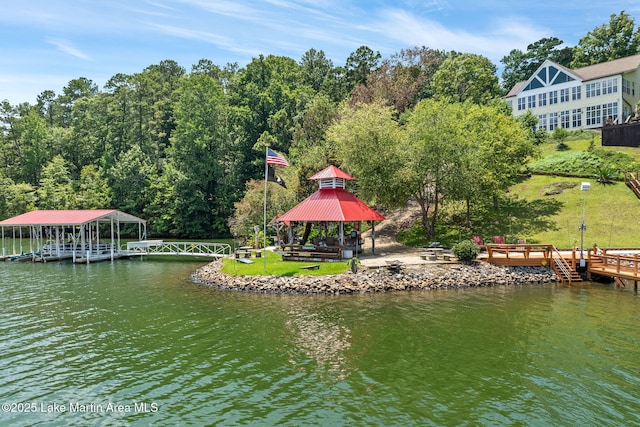 876 Ridge Rd, Dadeville, AL 36853 - dock area featuring a gazebo and a water view
