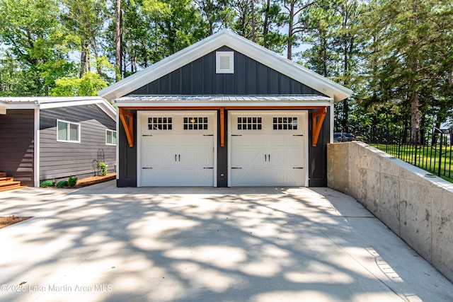 view of garage